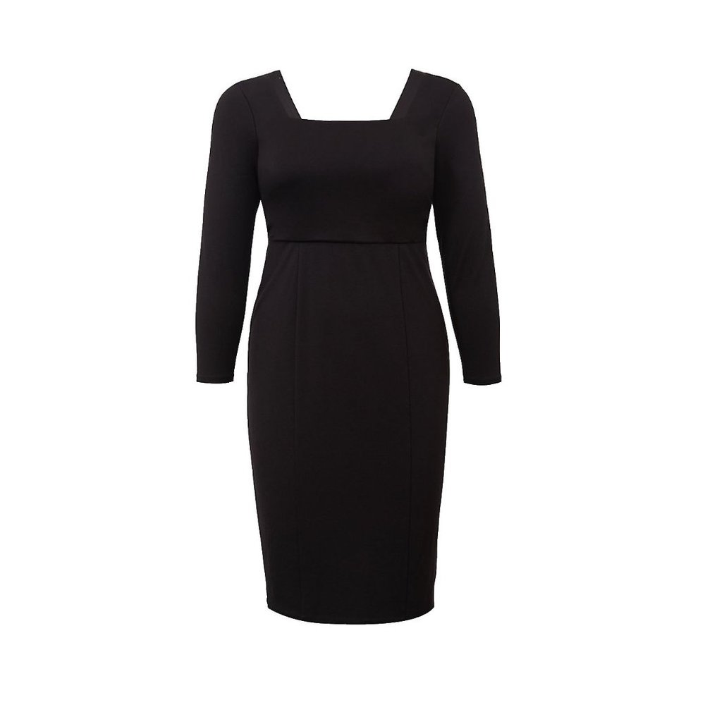 TORRID Black Premium Ponte Knit Bodycon Cocktail Dress sz 20 Women's Plus LBD - Picture 12 of 13